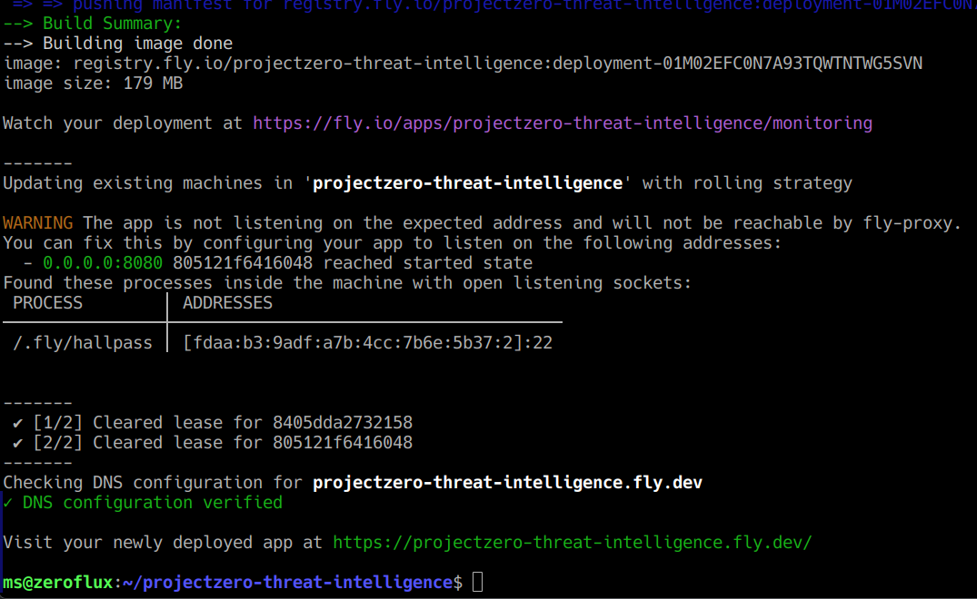 Successfully deployed the updated dashboard to Fly.io and verified the deployment.
