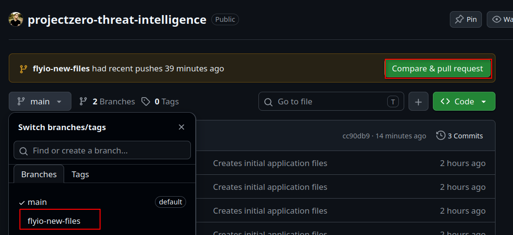 Created a pull request to merge the Fly.io-generated deployment configuration into the main branch.