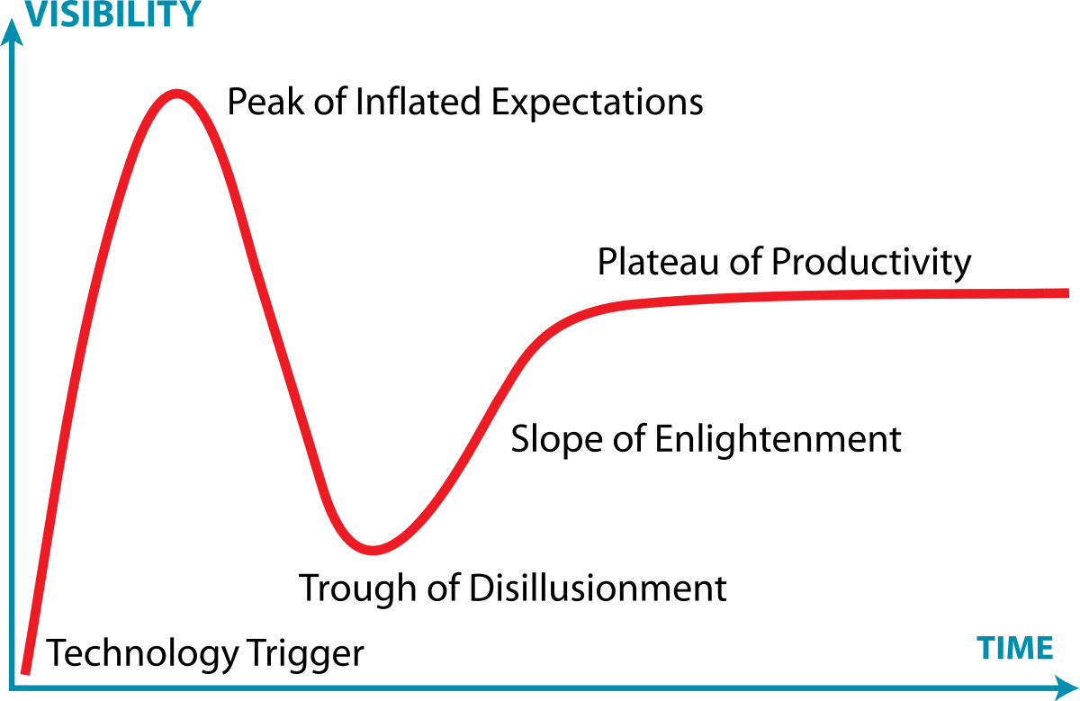 The Gartner Hype Cycle curve.