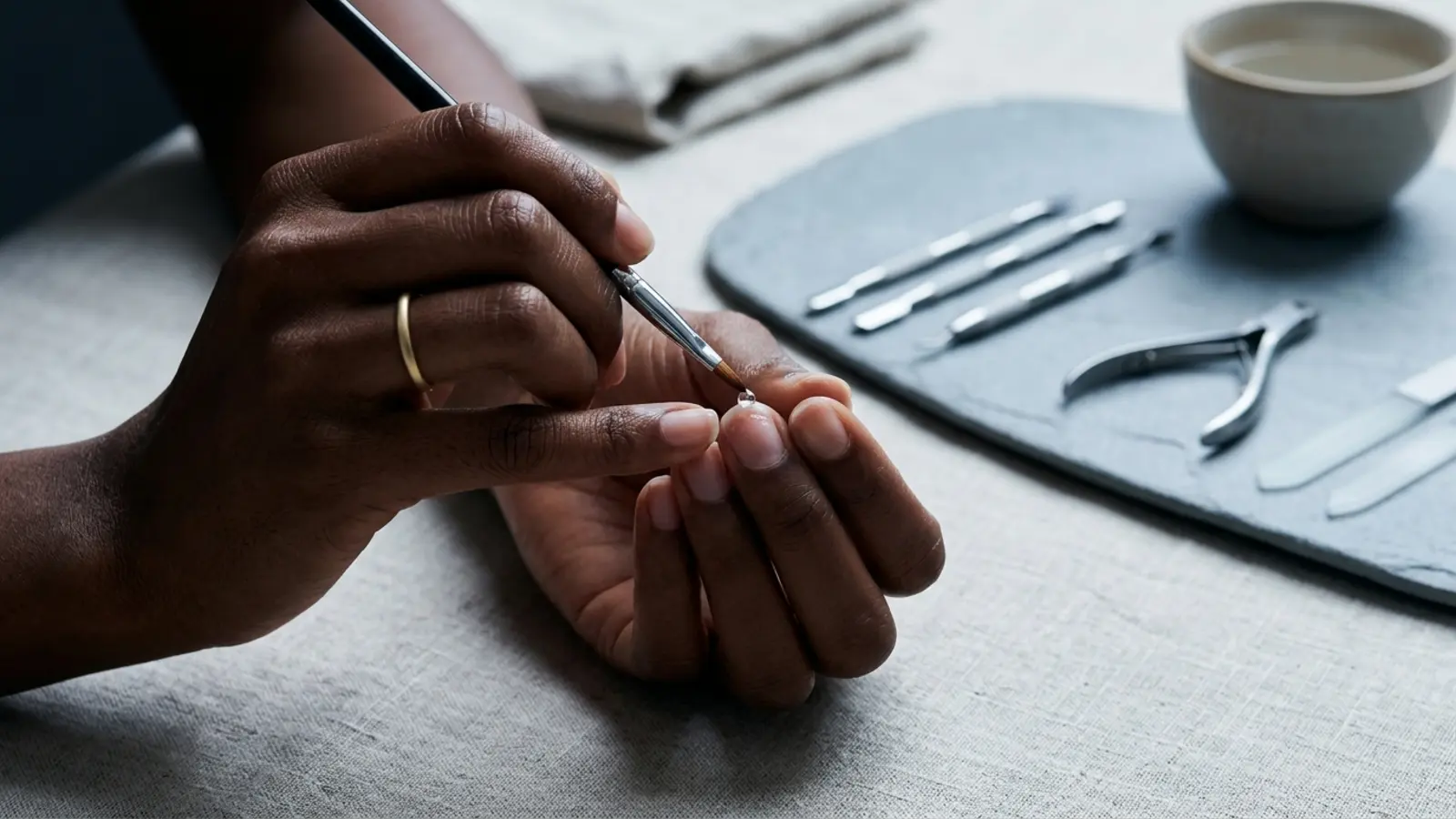 Manucure russe ongles rongés Paris