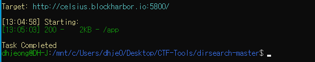 Figure 4 - Using dirsearch tool